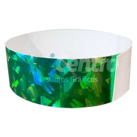 Pulseras Tyvek Holográfica Verde (10 unidades)