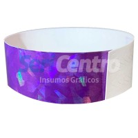 Pulseras Tyvek Holográfica Lavanda (10 unidades)