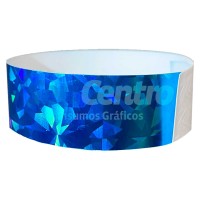 Pulseras Tyvek Holográfica Azul (10 unidades)