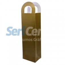 Bolsa Sublimable Cartulina Kraft Para Vino 45 x 12 x 11cm