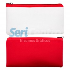 Cartuchera neoprene roja 23x11cm