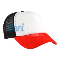 Gorra trucker negra con rojo