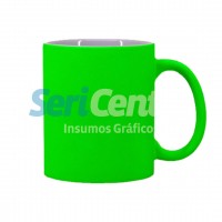 Taza cerámica fluo verde