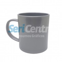 Taza plástica plateada