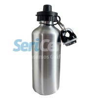 Botella Aluminio Sublimable Doble Pico Plateada