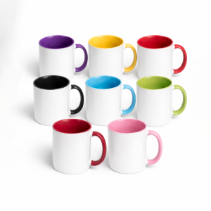 Taza Cerámica Importada con Interior y Asa Color