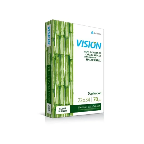 Resma Vision Oficio 70g 500 hojas papel caña de azúcar